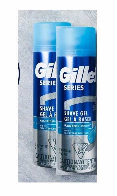 Gilettees Series 3X Action Shave Gel, Moisturizing Twin Pack, (2-7oz Cans), 14oz