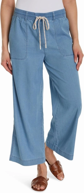 Gloria Vanderbilt Women's Soft Drape Drawstring Pull on Wide Leg Crop Standard