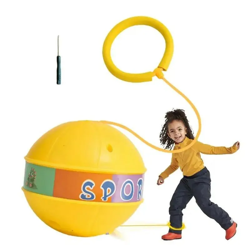 Glowing Ankle Skip Ball Toy - Portable Swing Jump Ball for Bouncing Games and Game Prizes