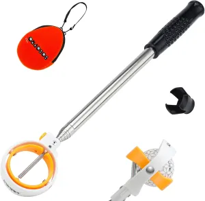 Golf Ball Retriever for Water Telescopic, 9 Ft Ball Retriever Tool Golf with Spring Release-Ready Head, Locking Clip, Non-Slip Ergonomic Handle, Aluminum Extendable Shaft
