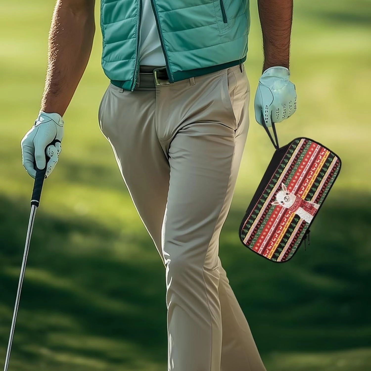 Golf Ball Bag Pouch, Golf Essentials Accessory Bag, Golf Valuables Pouch Golf Gifts for Men Golf Accessories Case Bag