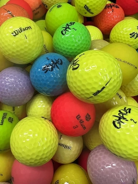 Golf Ball House…24 Colored Chaos Golf Balls for Wilson/Near Mint (AAAA) / Used-Recycled w/Mesh Bag