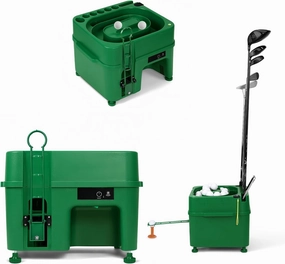 Golf Ball Machine, Induction Automatic Ball Launcher with 6 Hole Club Rack, Can Hold 40 Balls Golf Driver, Suitable for Indoor, Outdoor Training Golf Ball Launching Device.