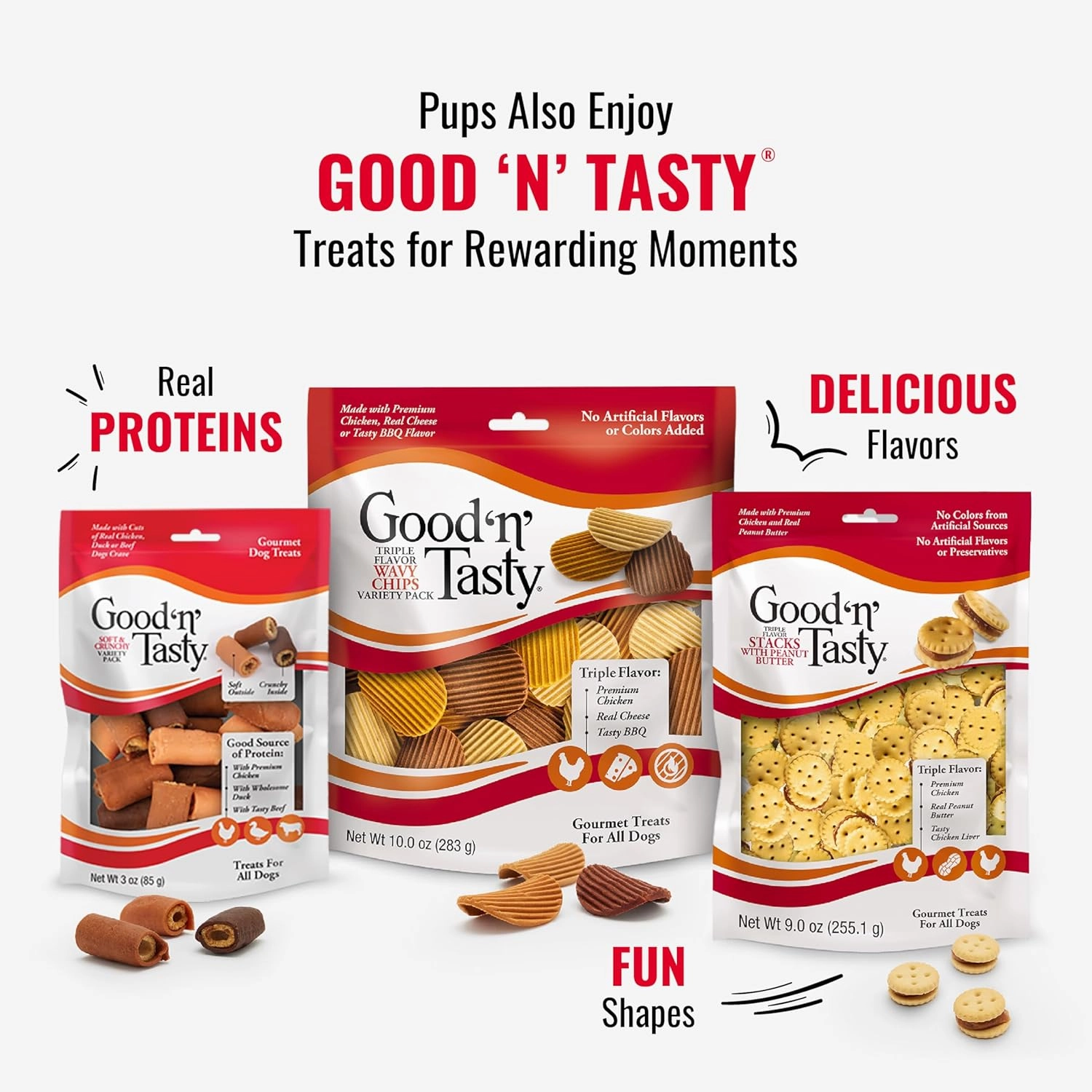 Good ‘n’ Fun Triple Flavor Kabobs Chews for All Dogs, 48 Ounces, Treat Your Dog to Chews Made from Beef Hide, Real Chicken, Pork Hide, Duck and Chicken Liver