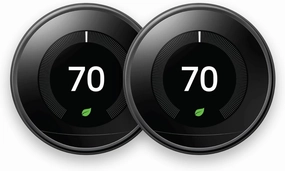 Google Nest Learning Thermostat Mirror Black (3rd Generation) (T3018-US) (2-Pack)