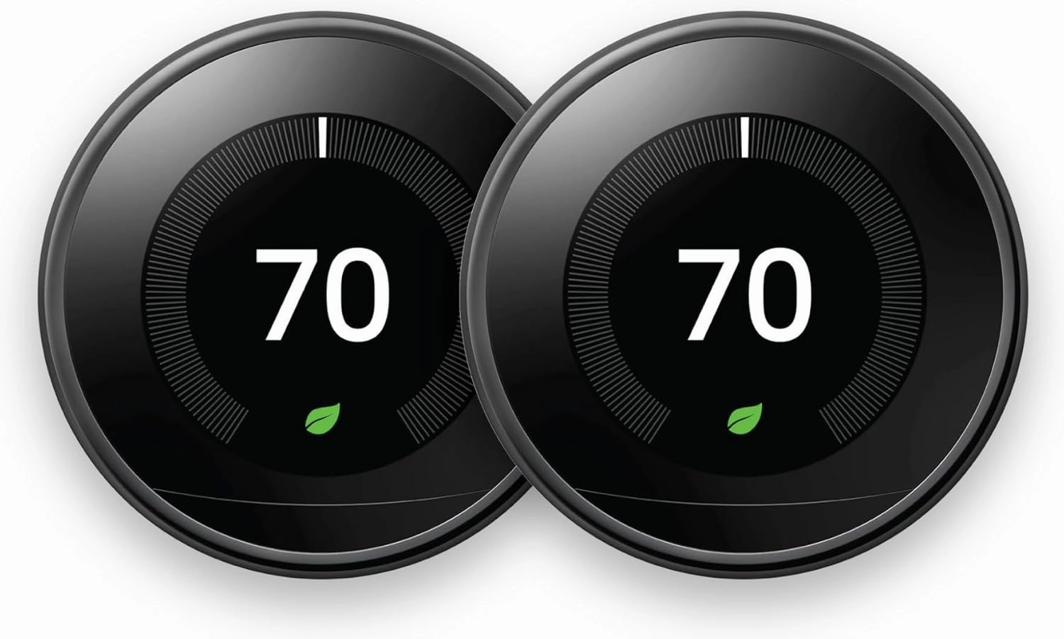 Google Nest Learning Thermostat Mirror Black (3rd Generation) (T3018-US) (2-Pack)