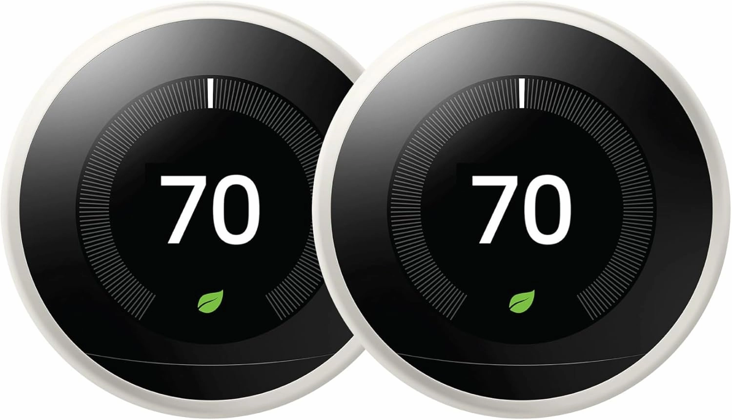Google Nest Learning Thermostat White (3rd Generation) (T3017-US) (2-Pack)