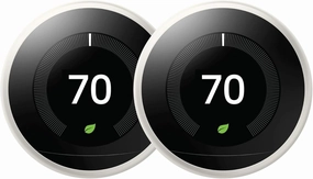 Google Nest Learning Thermostat White (3rd Generation) (T3017-US) (2-Pack)