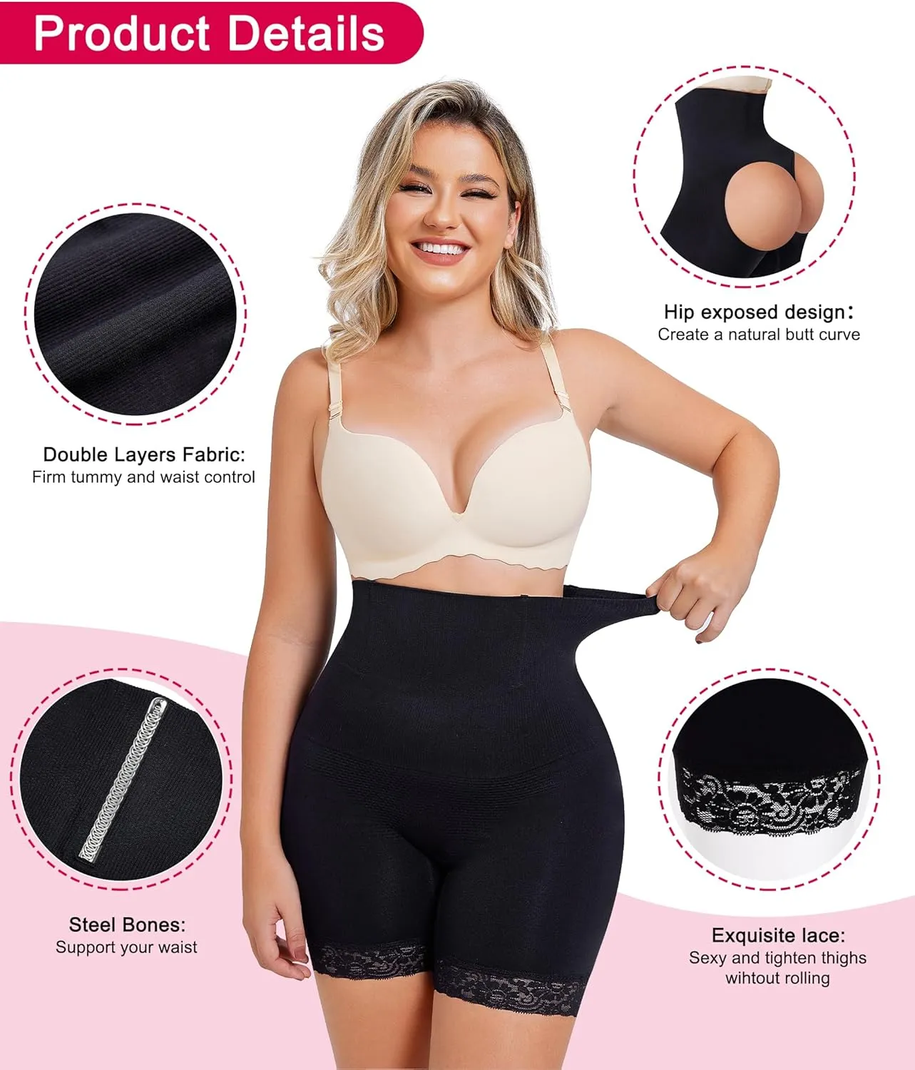 Gotoly Hourglass Figure Butt Lifter Shaper Panties Tummy Control High Waisted BoyShort…