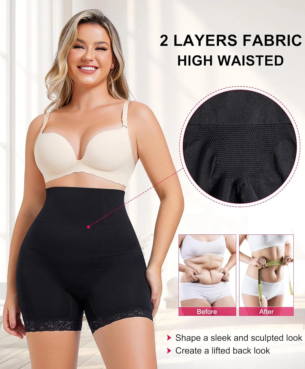 Gotoly Hourglass Figure Butt Lifter Shaper Panties Tummy Control High Waisted BoyShort…