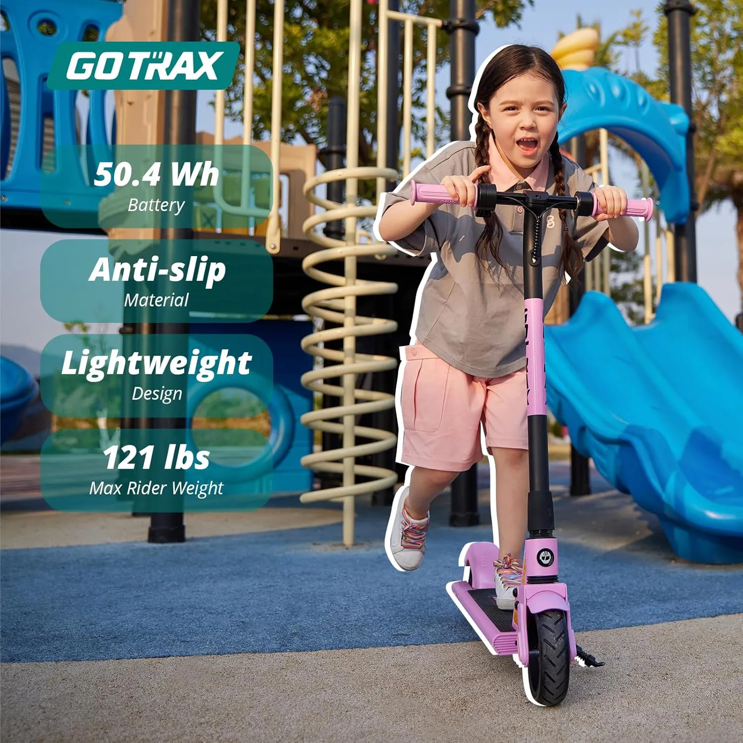 Gotrax GKS Electric Scooter for Kid, 6" Solid Wheels, Max 4 Miles and 7.5 Mph Speed Power by 150W Motor, UL2272 Safety Certification, Lightweight Electric Scooter for Boy Girl Ages 6-12