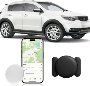GPS Tracker for Car,Vehicle Tracker with Magnetic Case,Real Time Car Locator Full US Coverage,No Monthly Fee GPS Tracker Work with Apple Find My(iOS Only) for Car/Person/Pet/Items (Black,1PCS)
