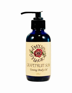 Grapefruit Slim Toning Body Oil For Smooth Tight Skin, All Natural and Handmade, 4 oz