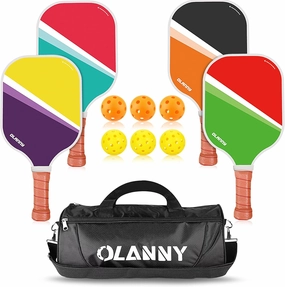 Graphite Pickleball Paddles Set- Premium Rackets Fiber Face & Polymer Honeycomb Core Pickleball Set Includes Pickleball Paddles   Pickleball Balls  Replacement Soft Grip   1 Bag