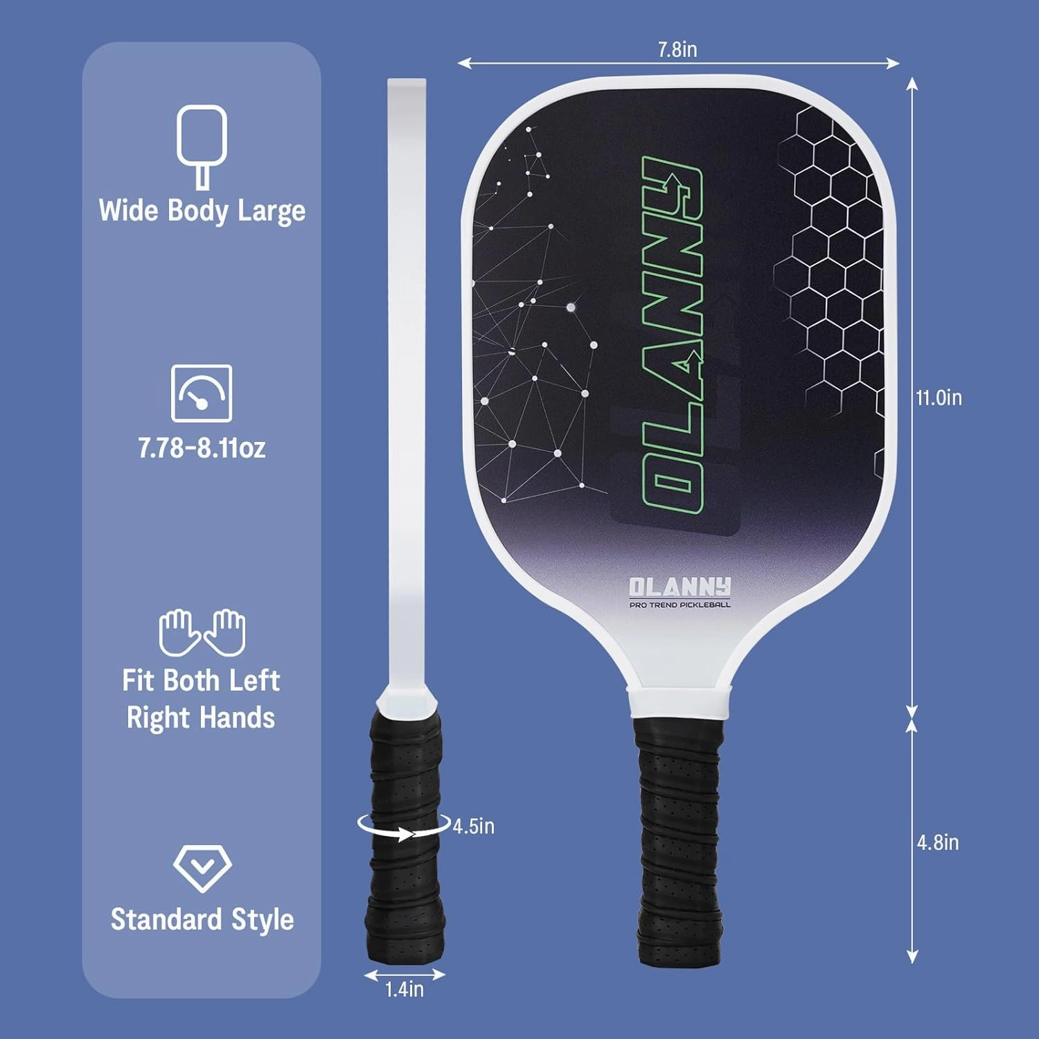Graphite Pickleball Paddles Set- Premium Rackets Fiber Face & Polymer Honeycomb Core Pickleball Set Includes Pickleball Paddles   Pickleball Balls  Replacement Soft Grip   1 Bag