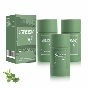 Green Mask Stick, Blackhead Remover Mask, Deep Cleanse Green Tea Plant Cleaning Paste, Cleaning Moisturizing Skin, For Men And Women All Skin Types(3pcs)