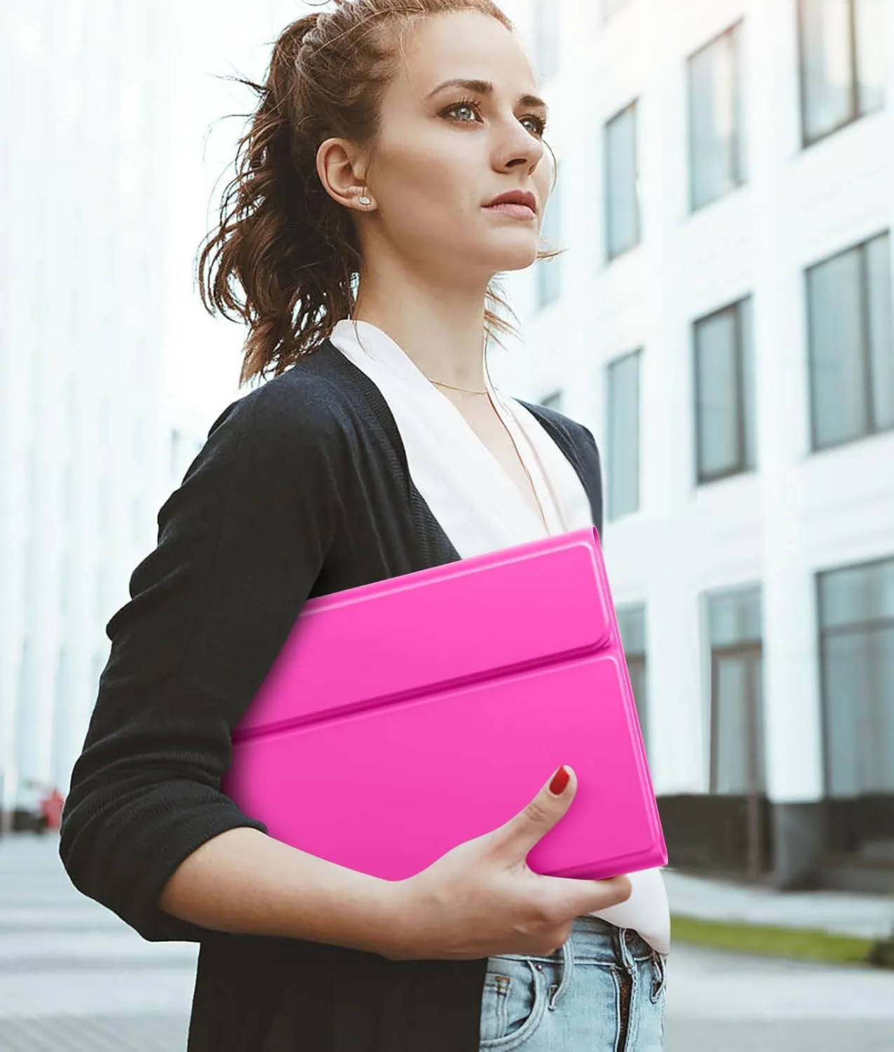 Hamile for iPad 11th 10th Generation Case with Keyboard - 7 Colors Backlit Wireless Detachable Folio Keyboard Cover with Pencil Holder for iPad 11-inch A16 2025 10th Gen 10.9 Inch 2022 (Hot Pink)