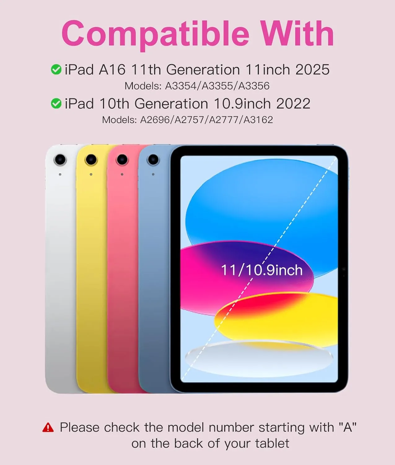 Hamile for iPad 11th 10th Generation Case with Keyboard - 7 Colors Backlit Wireless Detachable Folio Keyboard Cover with Pencil Holder for iPad 11-inch A16 2025 10th Gen 10.9 Inch 2022 (Hot Pink)