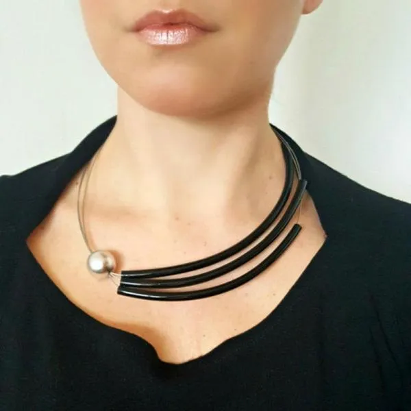 Handmade Tube Necklace Round Tube Necklace Hollow Necklace