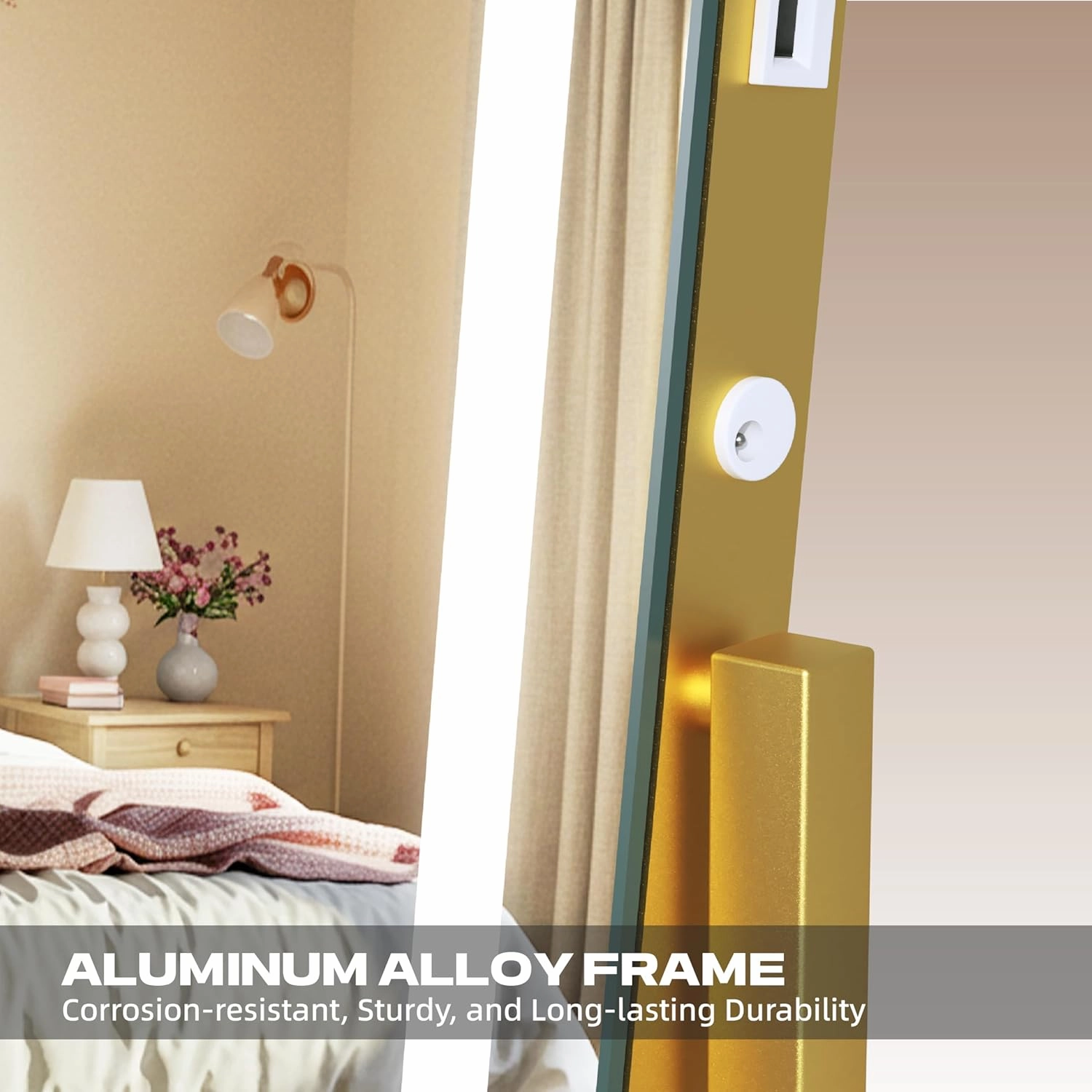 Hasipu Vanity Mirror with Lights, 17" x 22" LED Makeup Mirror, Light up Mirror with Smart Touch 3 Color Modes and Brightness Adjustment, 10X Magnifying Glass,360° Rotation