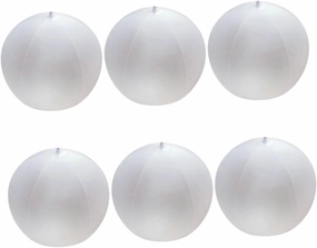 Hawaiian Style Inflatable Decorative Balls 6 Pack Plastic Balls for Summer Beach Party Wedding Decorations Easy to Inflate