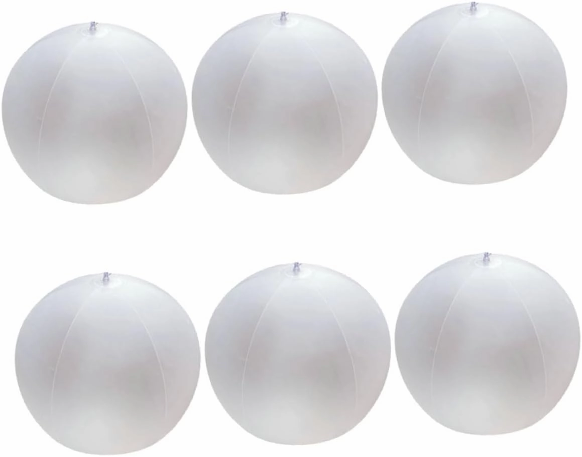 Hawaiian Style Inflatable Decorative Balls 6 Pack Plastic Balls for Summer Beach Party Wedding Decorations Easy to Inflate