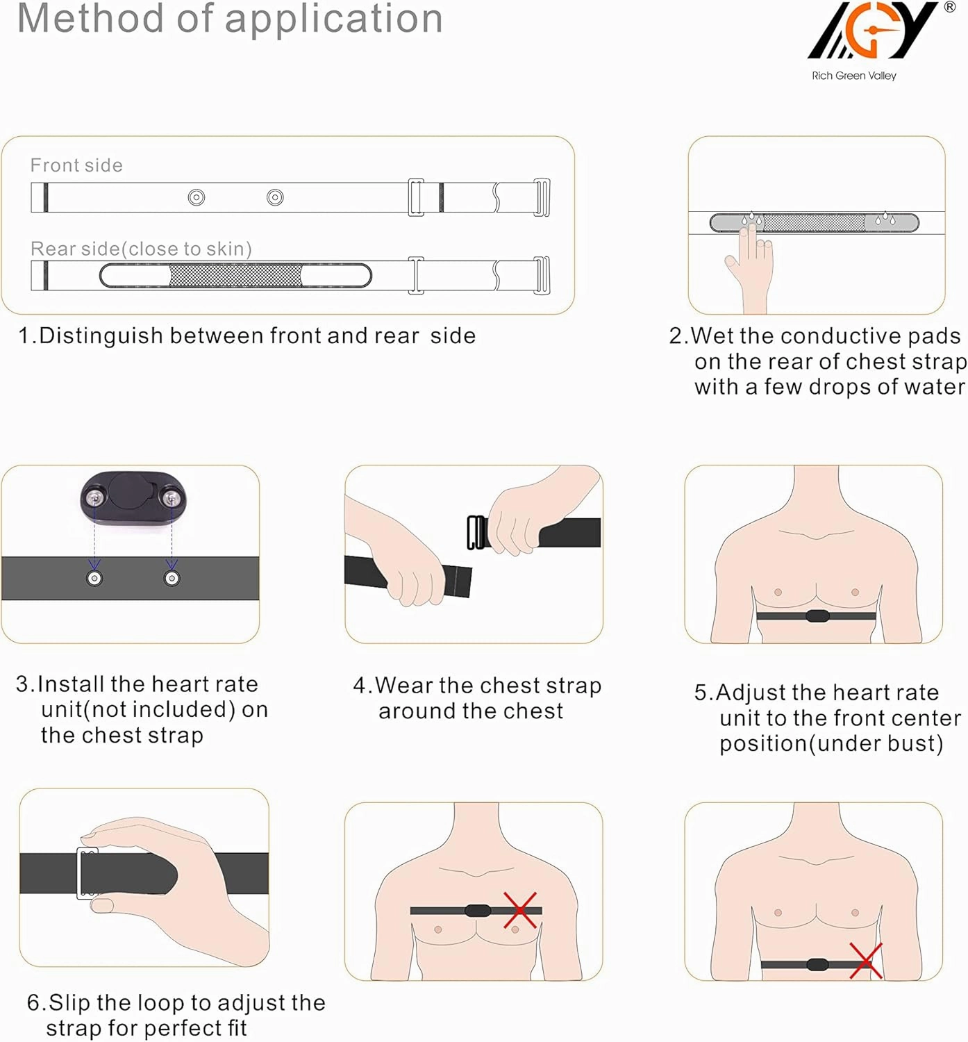 Heart Rate Monitor Replacement Chest Strap Compatible with Myzone Strap MZ-3 & MZ-1Belt 2 Pack