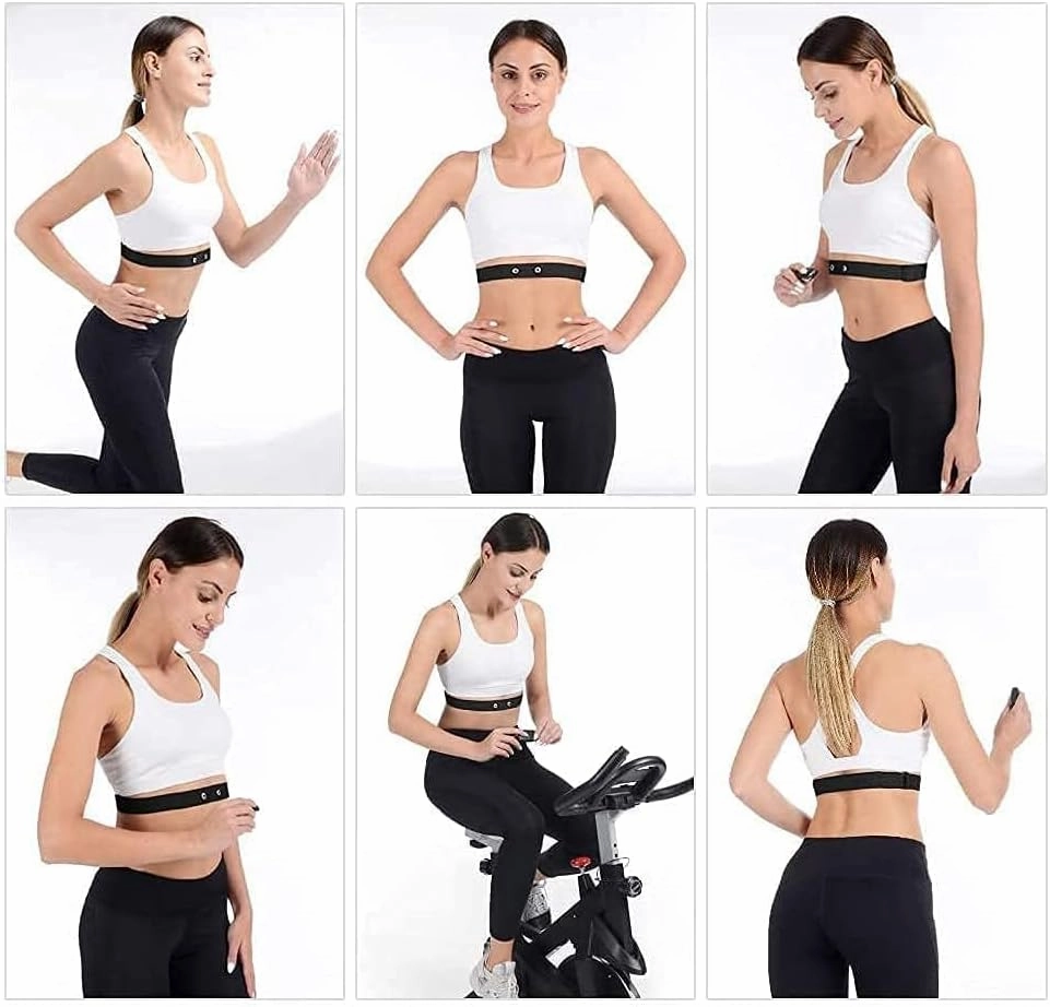 Heart Rate Monitor Replacement Strap, Adjustable Chest Band Compatible with Myzone MZ-SWITCH Black