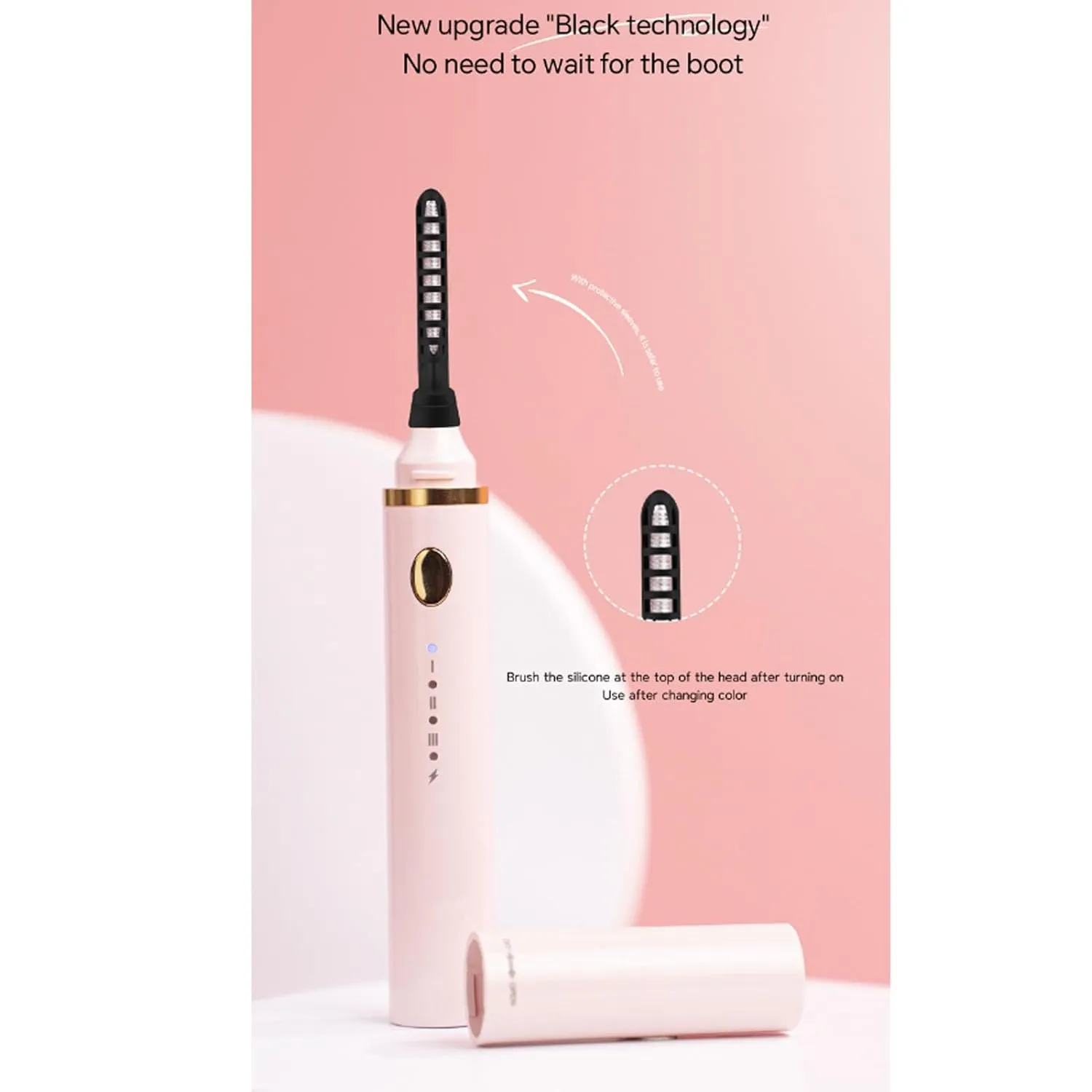 Heated Eyelash Curler, Electric Eye Lash Curlers with 3 Temp Settings, Long Lasting Rechargeable Mini Heated Eyelash Curler for Women Makeup Tool (Roseate)