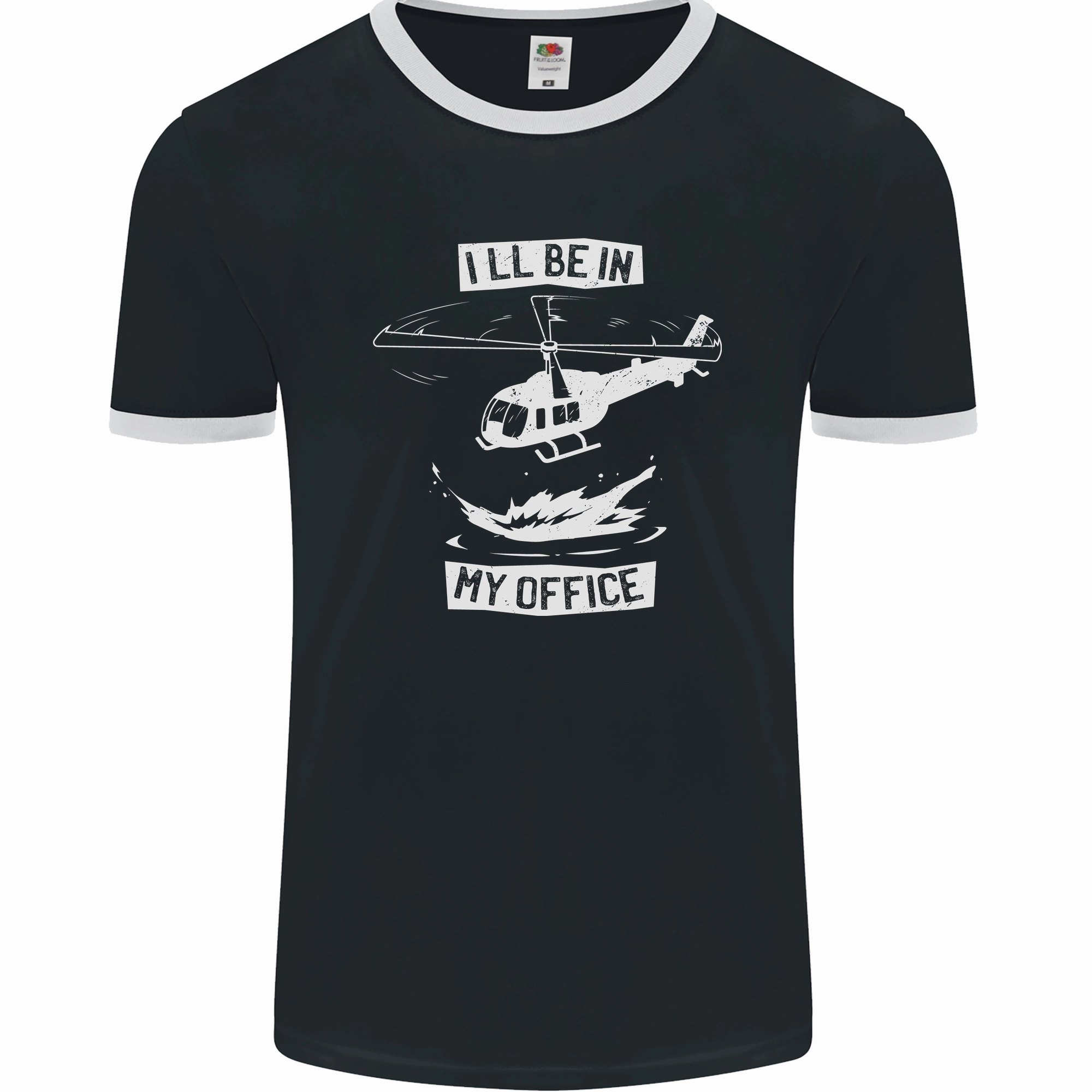 Helicopter Pilot Ill be in My Office Mens Ringer T-Shirt FotL