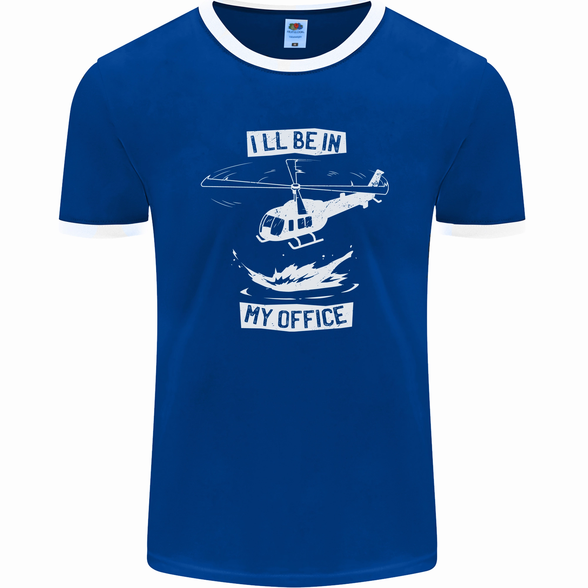 Helicopter Pilot Ill be in My Office Mens Ringer T-Shirt FotL