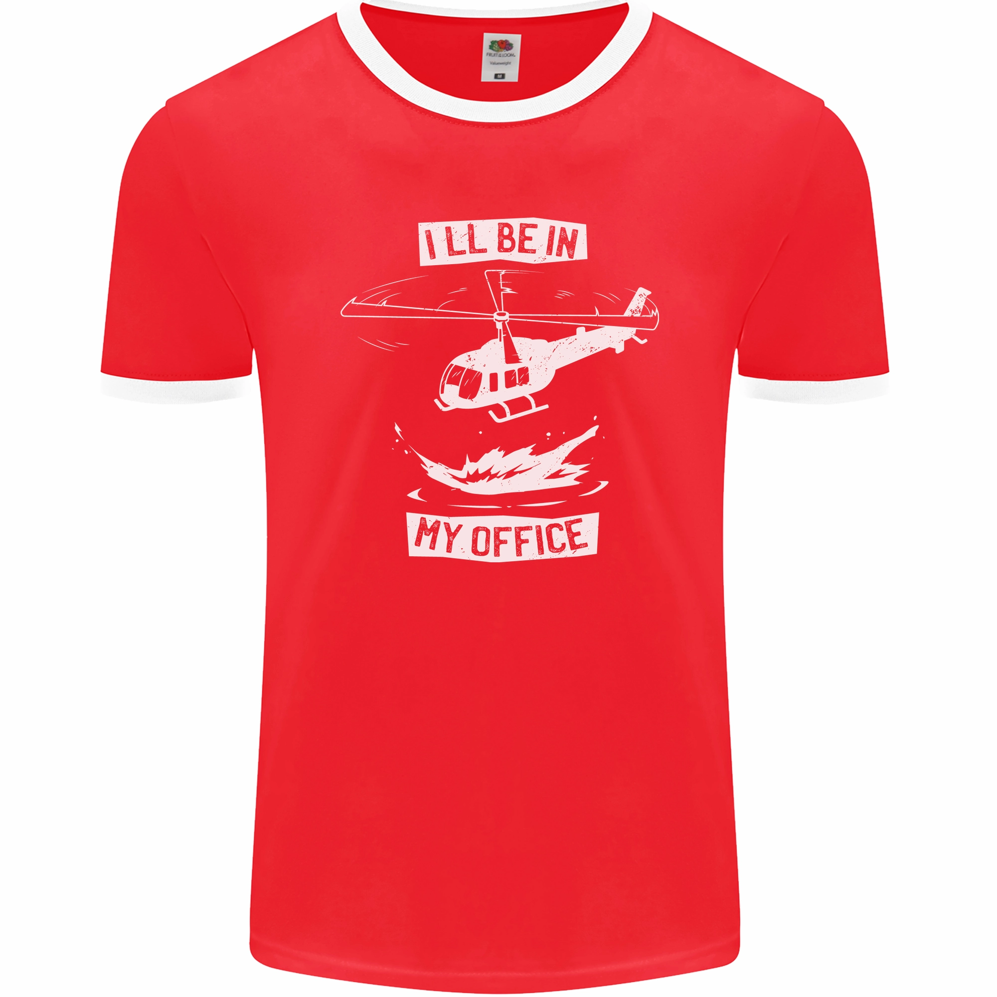 Helicopter Pilot Ill be in My Office Mens Ringer T-Shirt FotL