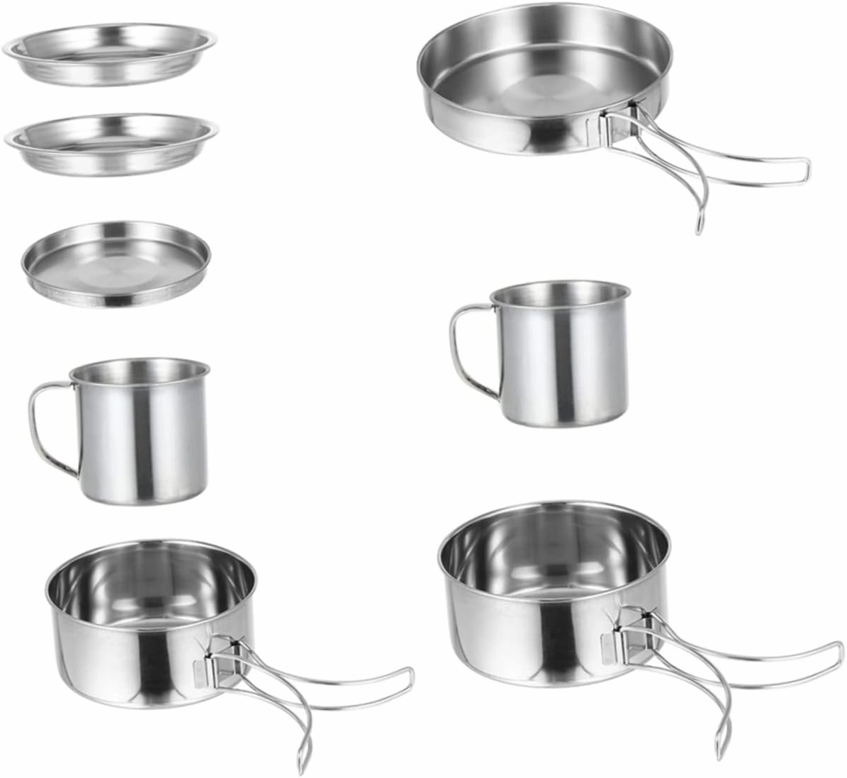 HEMOTON 1 Set Stainless Steel Pot Set Camping Cook Pot Portable Cooking Pot Camping Cooking Essentials Kit Cookware Picnic Camping Kettle Camping Pot Camp Cooking Utensils Silver