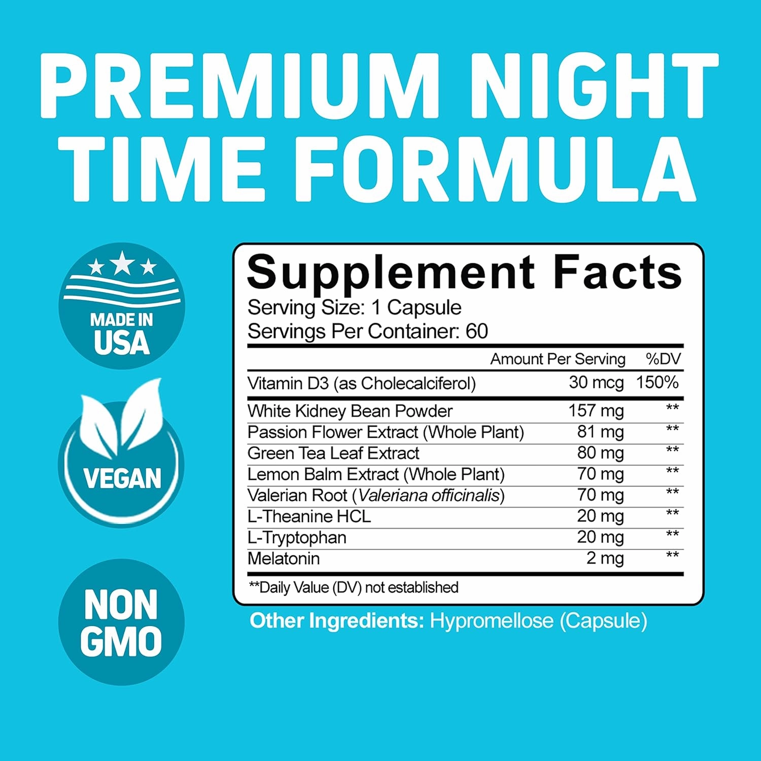 Herbtonics Night Time Weight Supplement & Sleep Aid – Dual-Action Metabolism & Appetite Support | Melatonin, L-Theanine, Lemon Balm, Green Tea Extract | GLP-1 Support | 60 Vegan Capsules