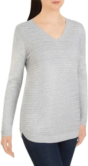 Hilary Radley Women's V-Neck Long Sleeve Sweater
