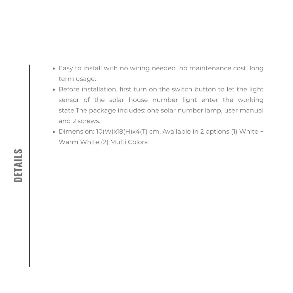 Homlly Solar LED Lighted House Door Number Sign Lamp