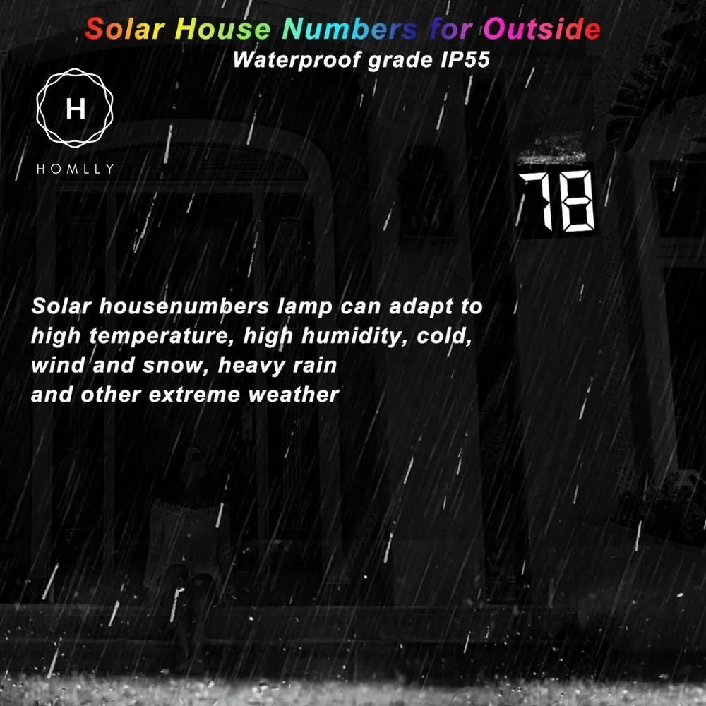 Homlly Solar LED Lighted House Door Number Sign Lamp