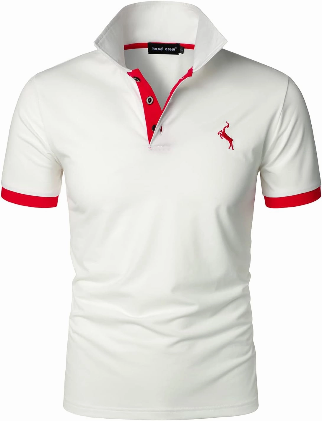 HOOD CREW Men’s Classic Polo Shirt Short Sleeve Shirts Lightweight Casual Tops