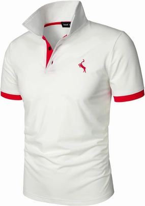HOOD CREW Men’s Classic Polo Shirt Short Sleeve Shirts Lightweight Casual Tops