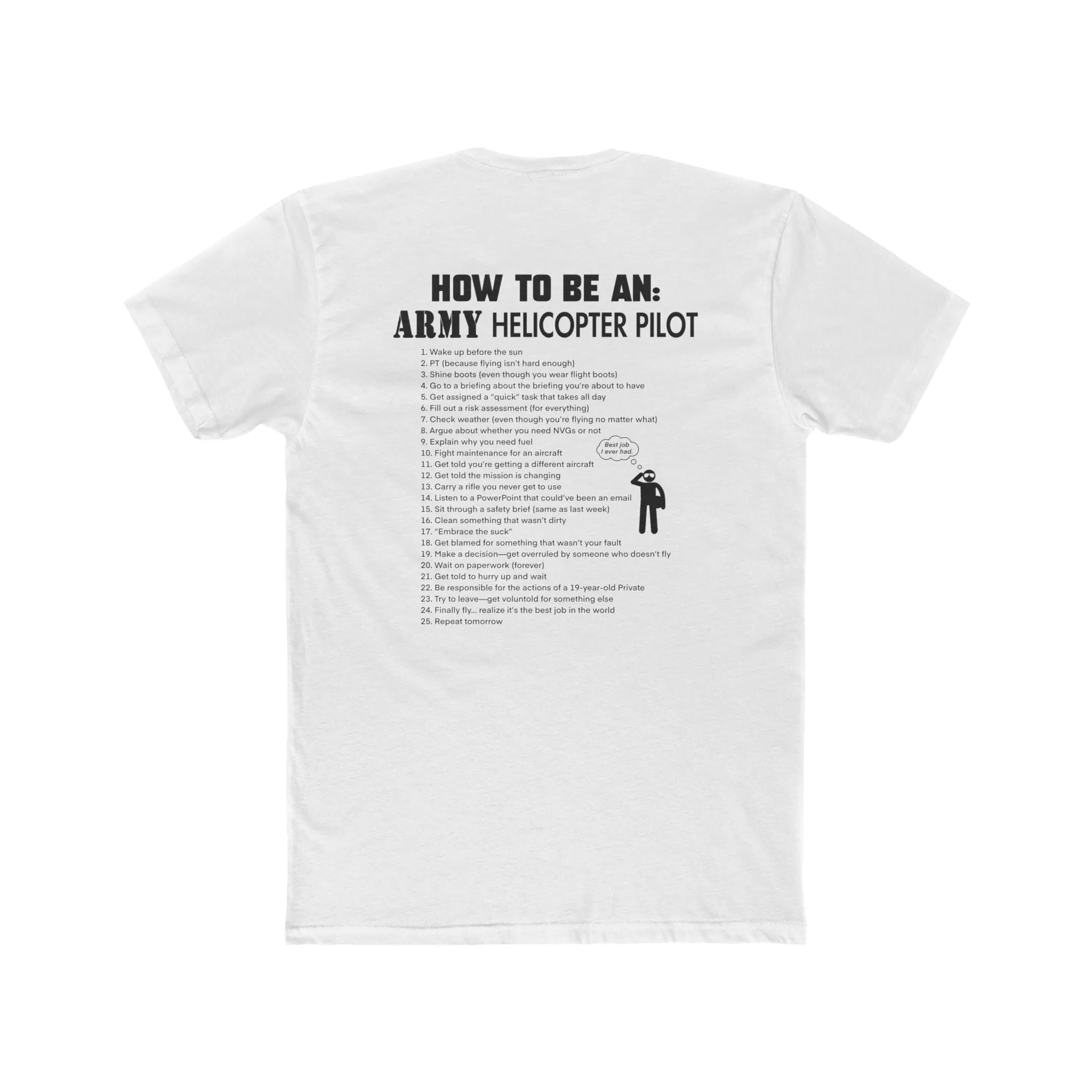 HOW TO BE A: Helicopter Pilot 100% Cotton Crew Tee
