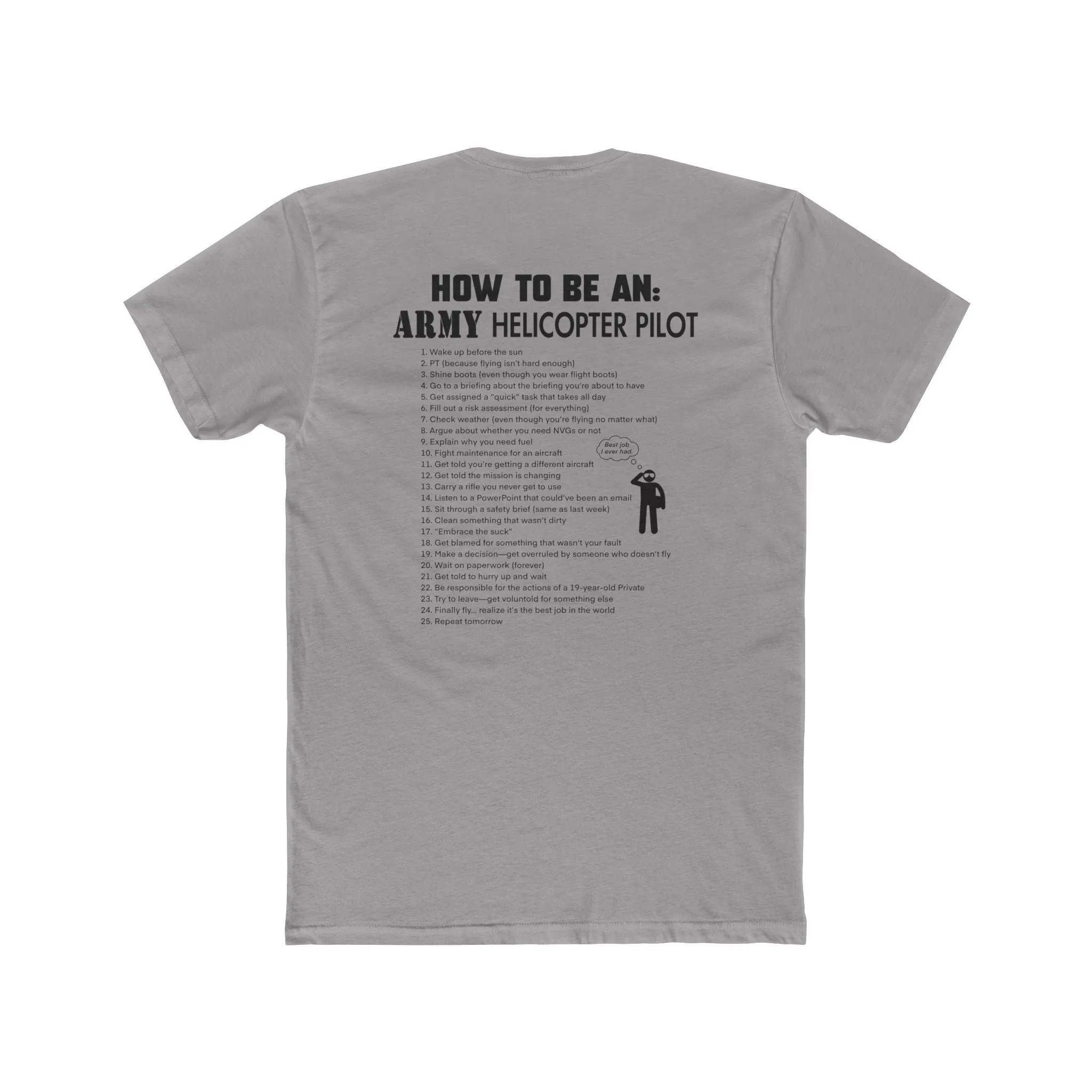 HOW TO BE A: Helicopter Pilot 100% Cotton Crew Tee