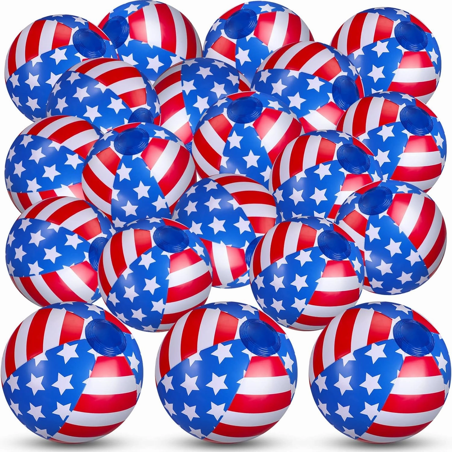 Hungdao 24 Pcs Inflatable USA Pool Beach Balls 6 Inch Pool Ball Mini Beach Balls 4th of July Inflatable Beach Ball Patriotic Stars Stripes Party Favor for Independence Day Summer Beach Party Supplies