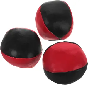IMIKEYA 3Pcs Juggling Balls for Beginners Mini Soft Grip Circus Balls Black and Red for Adults to Enhance Juggling Skills and Hand Eye Coordination