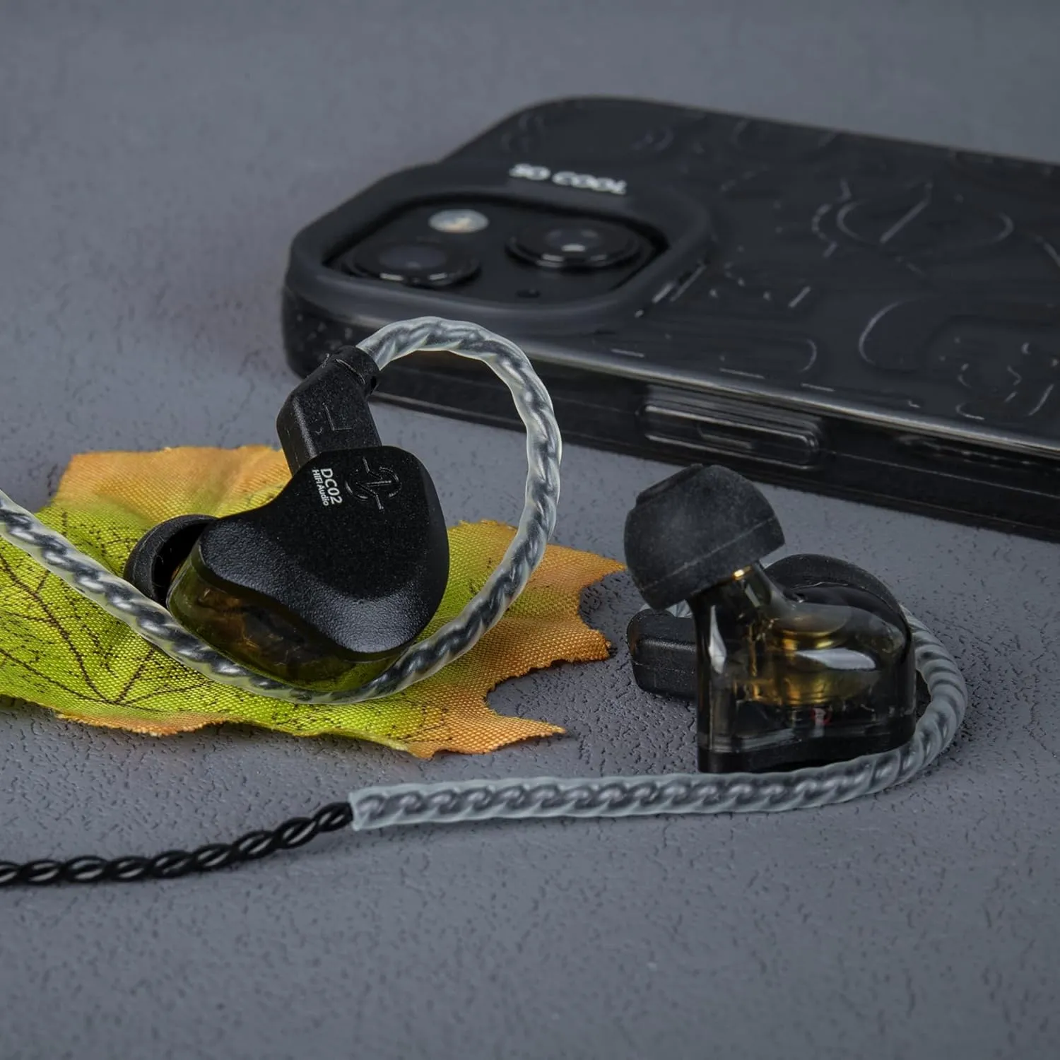 in Ear Monitor Headphones,CCZ DC02 IEM Earphone Dual Magnetic Circuit DD Wired Headphones,Professional Hifi Earphone,Stereo Sound Gaming Earbuds Headphone,CCZ In Ear Monitor for System(Black,No MIC)