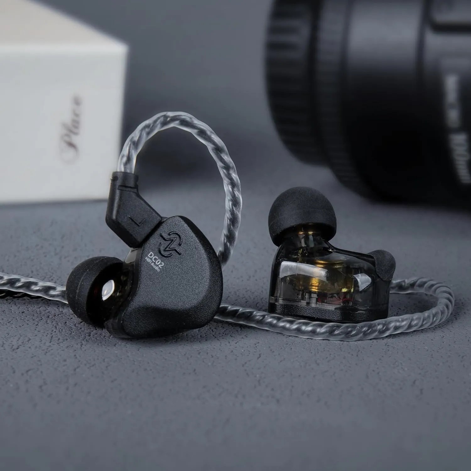 in Ear Monitor Headphones,CCZ DC02 IEM Earphone Dual Magnetic Circuit DD Wired Headphones,Professional Hifi Earphone,Stereo Sound Gaming Earbuds Headphone,CCZ In Ear Monitor for System(Black,No MIC)