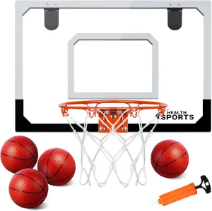 Indoor Mini Basketball Hoop for Kids and Adults - Over The Door Basketball Hoop with Balls, Mini Hoop for Door Wall Office Bedroom, Basketball Toys for Boys Girls Teens