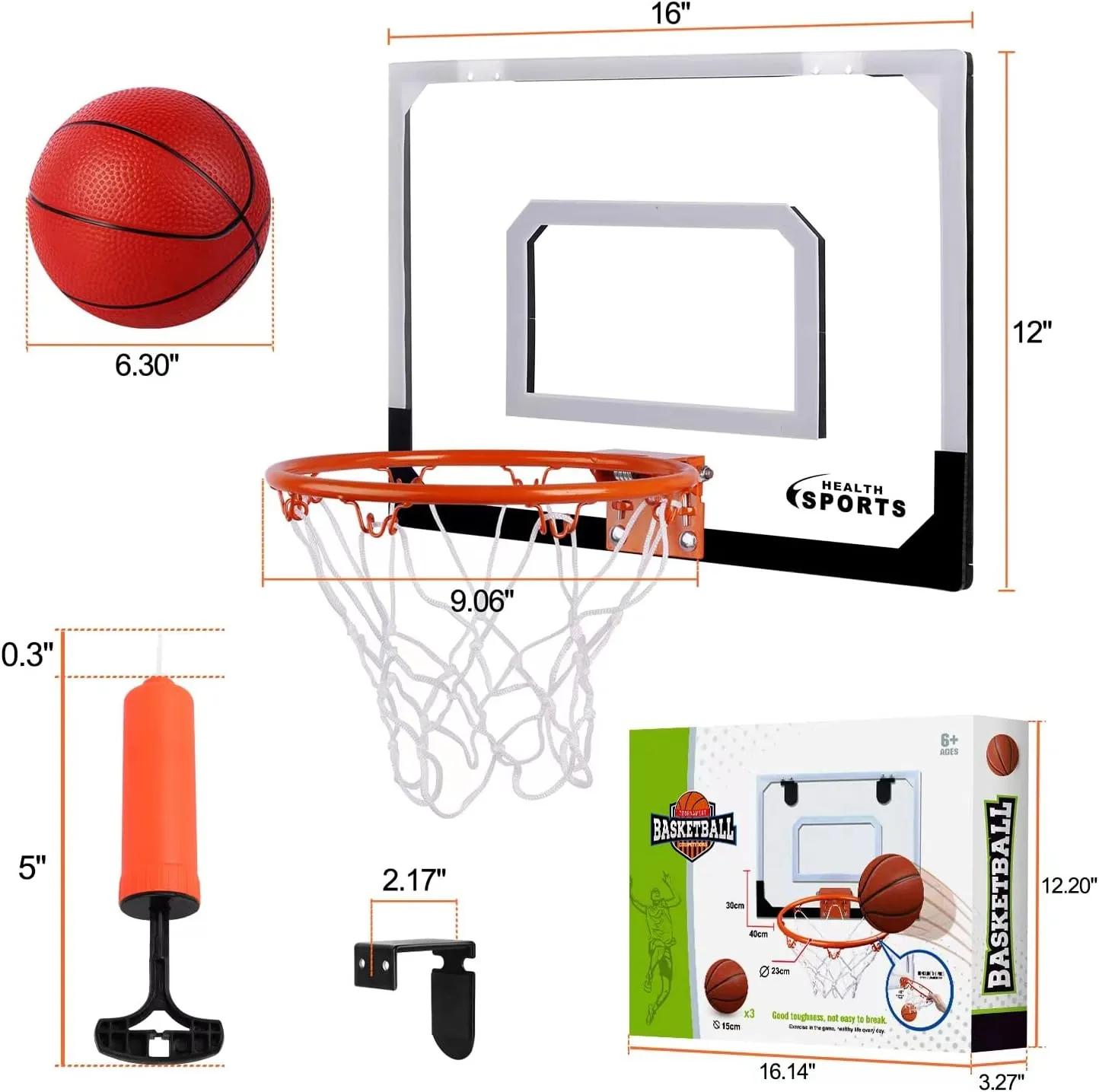 Indoor Mini Basketball Hoop for Kids and Adults - Over The Door Basketball Hoop with Balls, Mini Hoop for Door Wall Office Bedroom, Basketball Toys for Boys Girls Teens