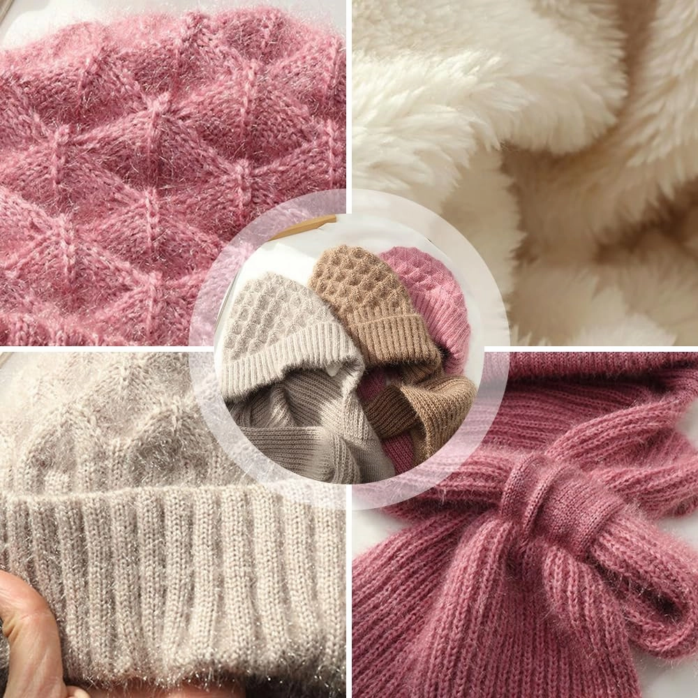 Integrated Ear Protection Windproof Cap Scarf, Elastic Warm Conjoined Ear Protection Knitted Hat, Winter Beanie Hat Scarf