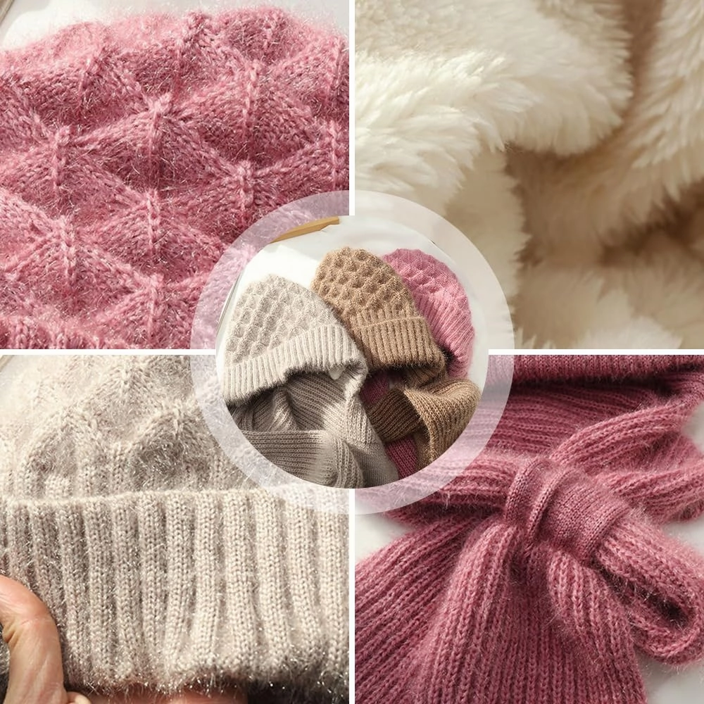 Integrated Ear Protection Windproof Cap Scarf,Elastic Warm Ear Protection Knitted Hat Scarf,Winter Windproof Hat for Women