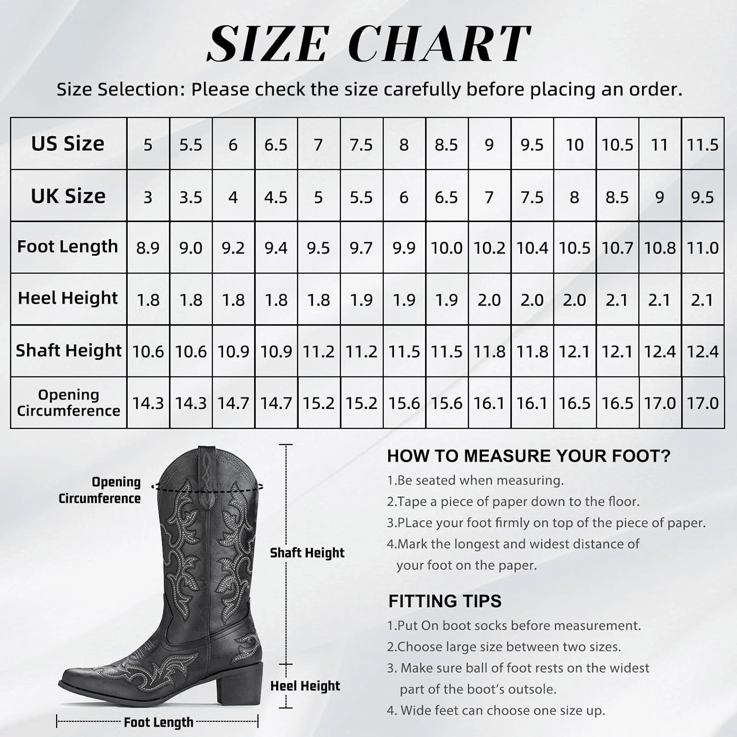 IUV Cowboy Boots For Women Western Boots Cowgirl Classic Fashion Embroidered Pointy Toe Boots